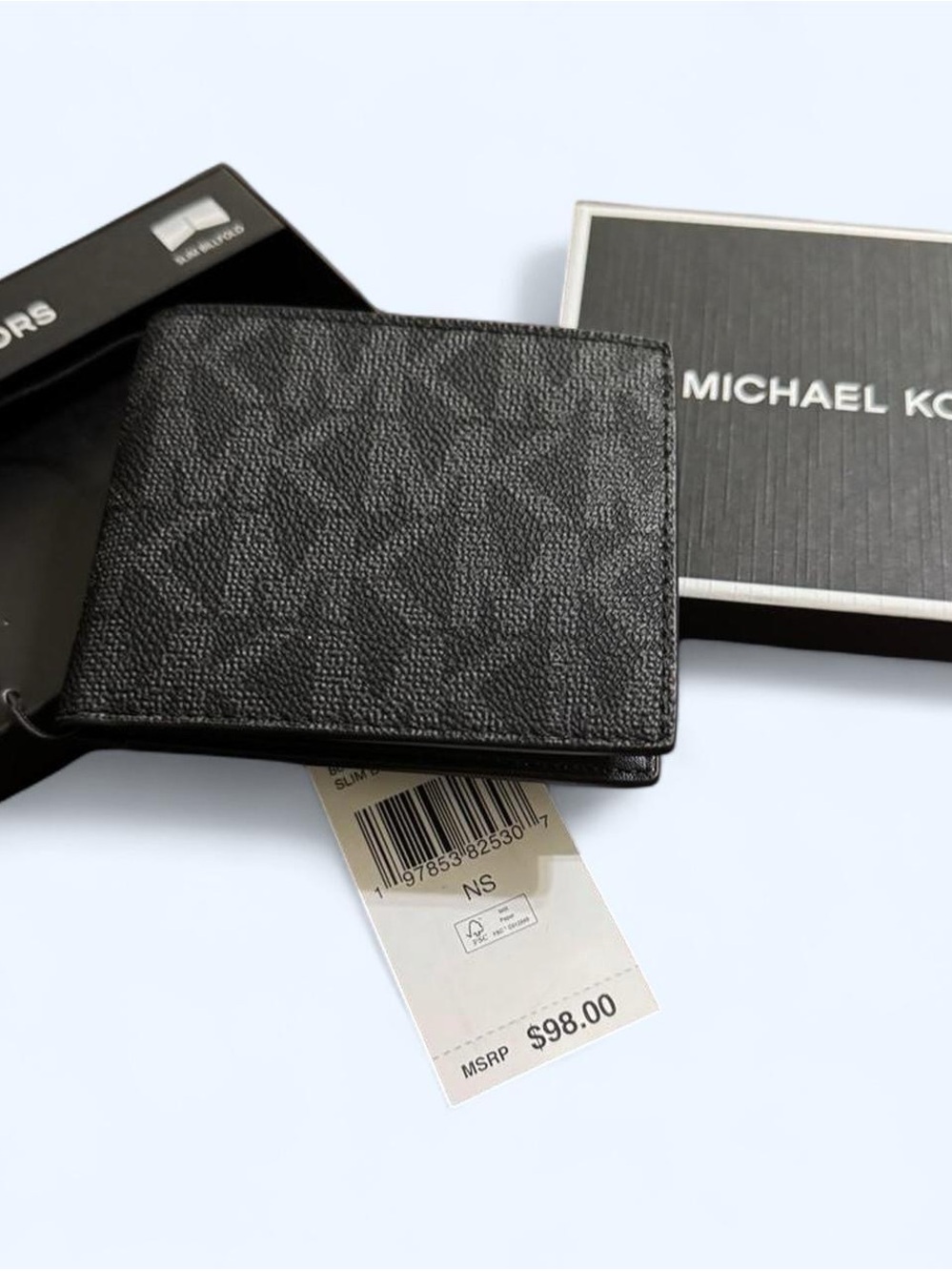 Michael Kors Black Signature Saffiano Leather Bi-Fold Wallet